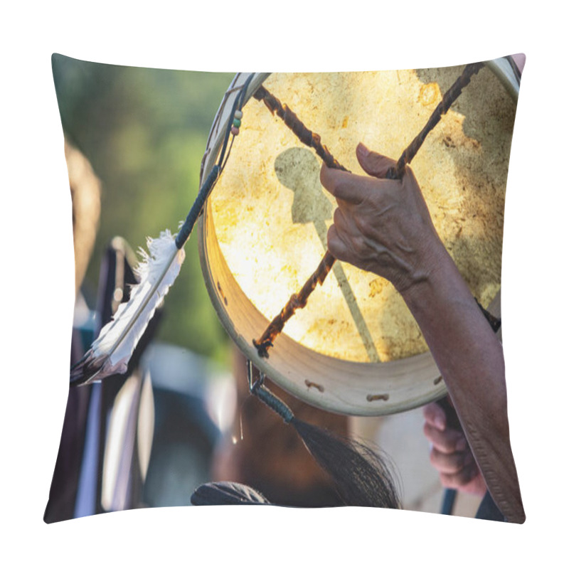 Personality  Sacred Drums During Spiritual Singing. Pillow Covers