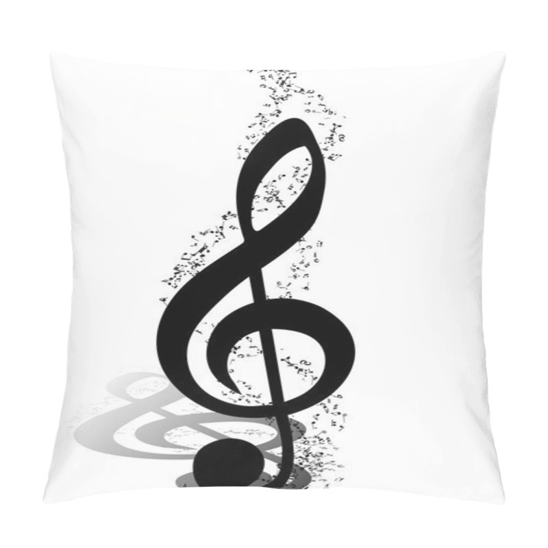 Personality  Treble Clef And Notes In Black And White Pillow Covers