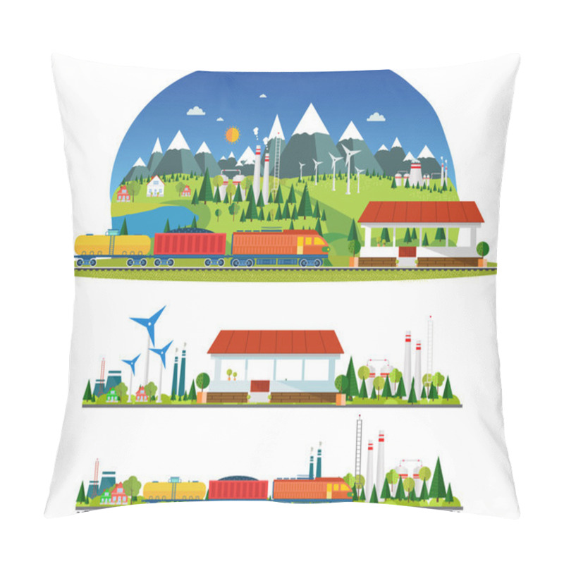 Personality  Train Station And More Transport Pillow Covers