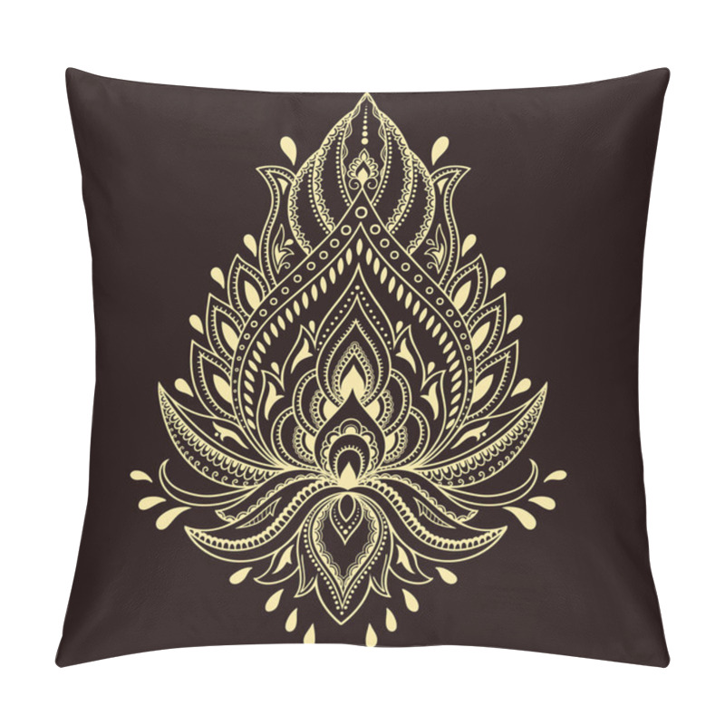 Personality  Henna Tattoo Flower Template In Indian Style. Ethnic  Floral Paisley - Lotus. Mehndi Style. Pillow Covers