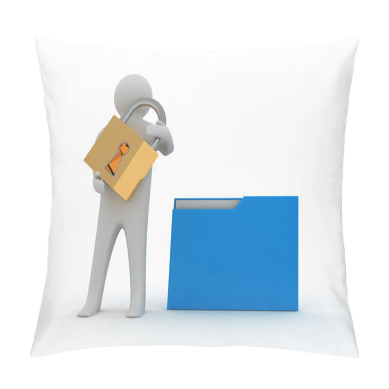 Personality  3d Man Folder And Lock Pillow Covers