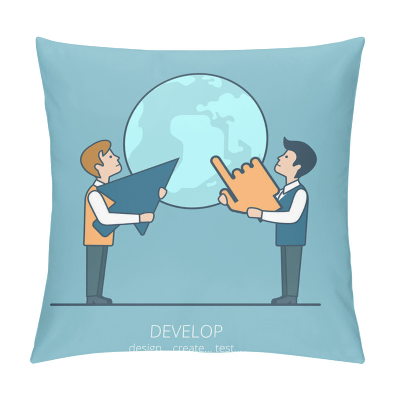 Personality  Linear Art Style Business Illustration Pillow Covers