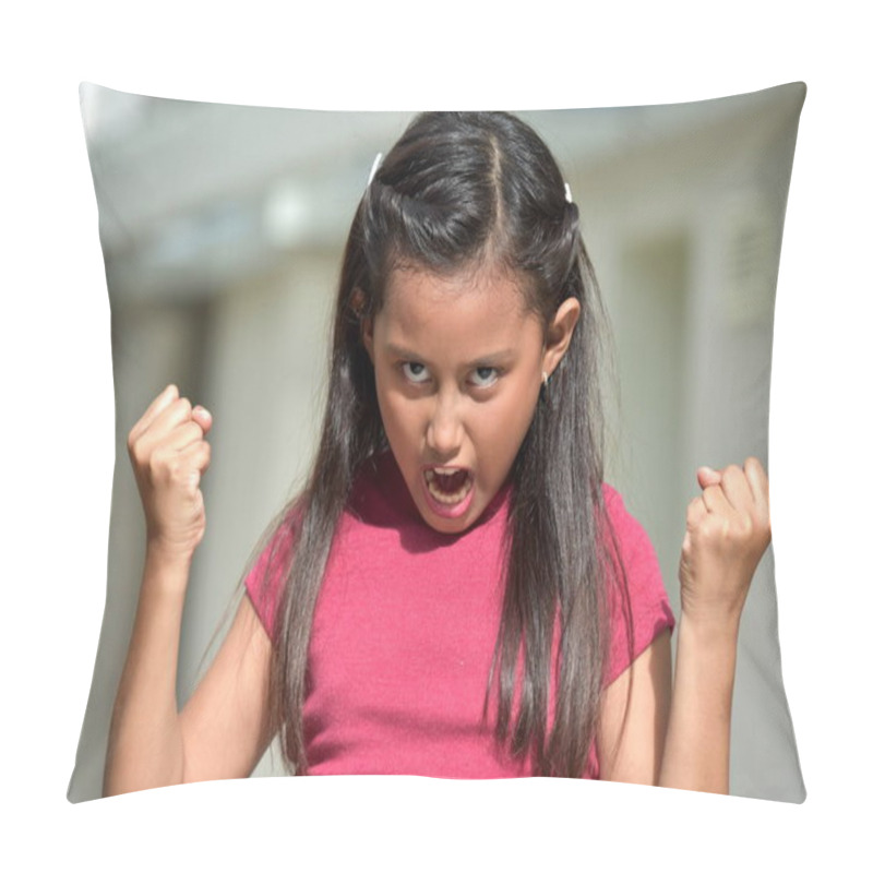 Personality  Young Asian Girl And Anger Pillow Covers