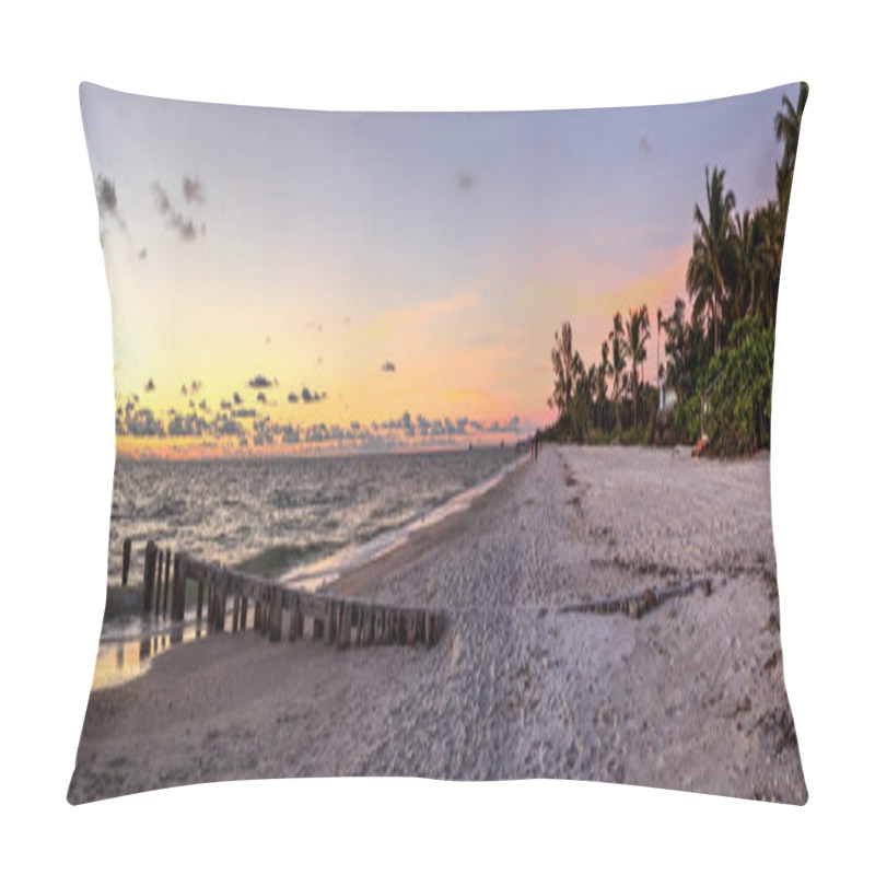 Personality  Dilapidated Ruins Of A Pier On Port Royal Beach At Sunset In Naples, Florida Pillow Covers