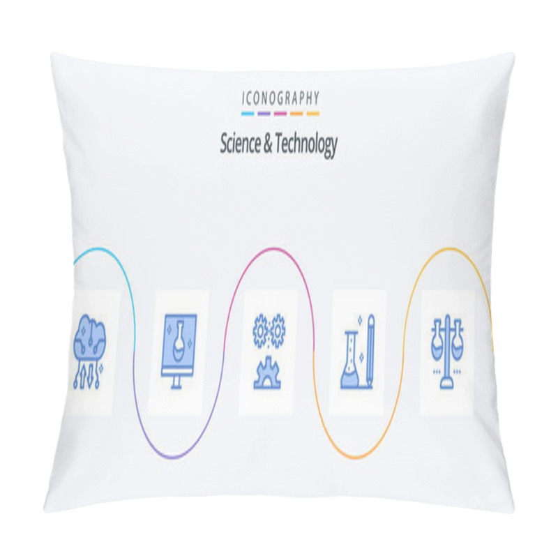 Personality  Science And Technology Blue 5 Icon Pack Including Knowledge. Education. Echography. Technology. Engineering Science Pillow Covers