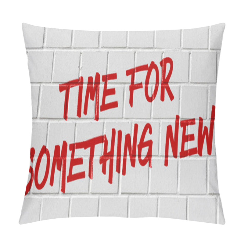 Personality   Graffiti On A Brick Wall - Time For Something New Pillow Covers