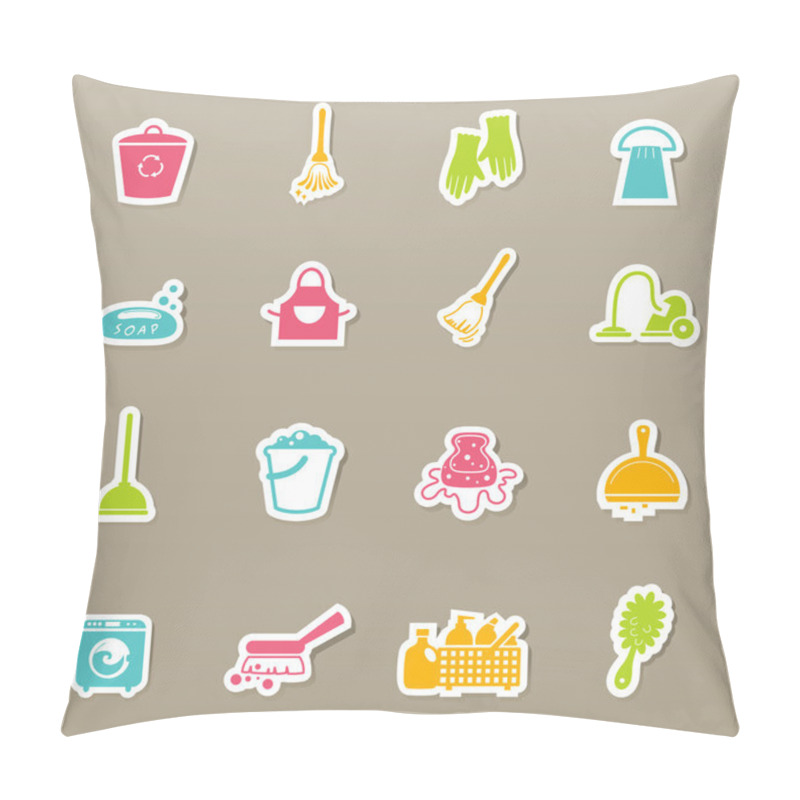 Personality  Cleaning Icons Pillow Covers