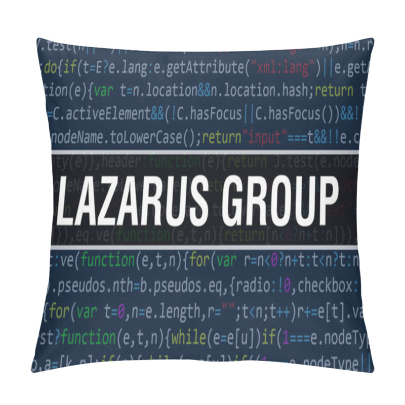 Personality  Lazarus Group With Binary Code Digital Technology Background. Abstract Background With Program Code And Lazarus Group. Programming And Coding Technology Background. Lazarus Group With Program Listin Pillow Covers