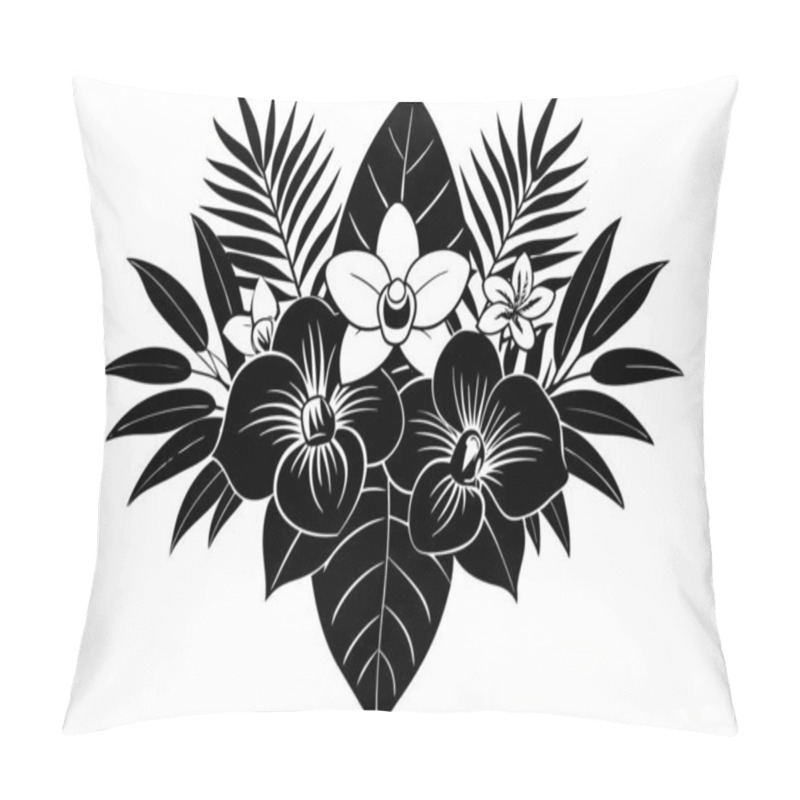 Personality  Vibrant Tropical Luxurious Flower Bouquet Vector Illustration Design Pillow Covers