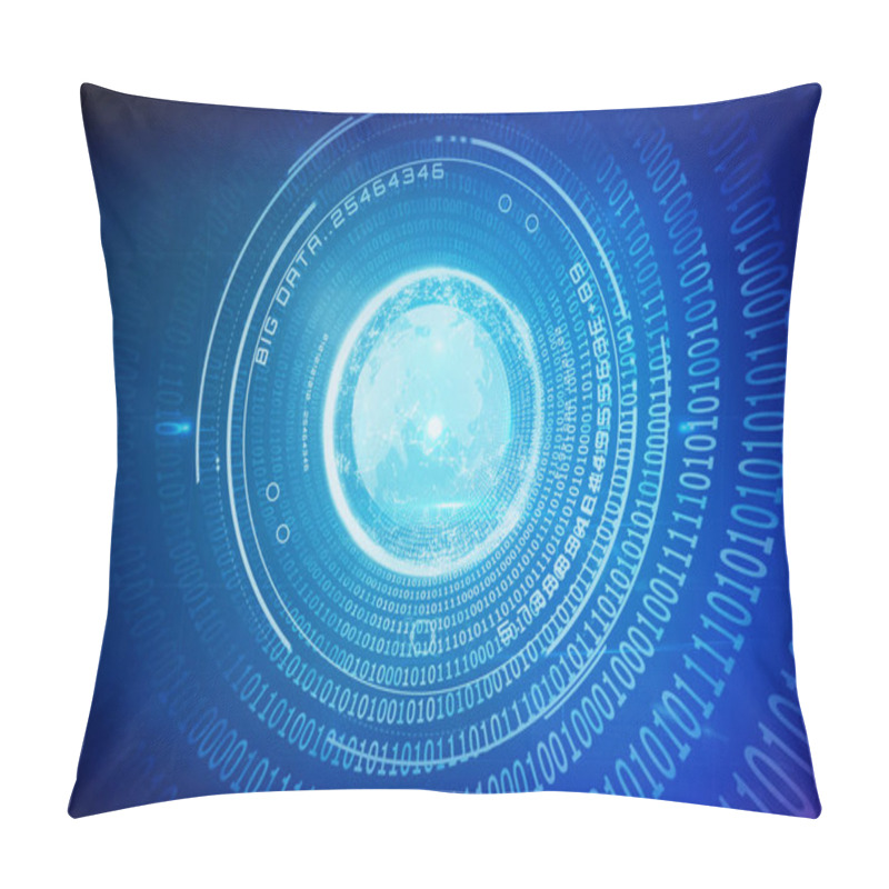 Personality  Composite Image Of Digital Image Of Globe With Big Data Text 3d Pillow Covers