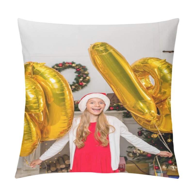 Personality  Teen Girl With New Year Balloons Pillow Covers