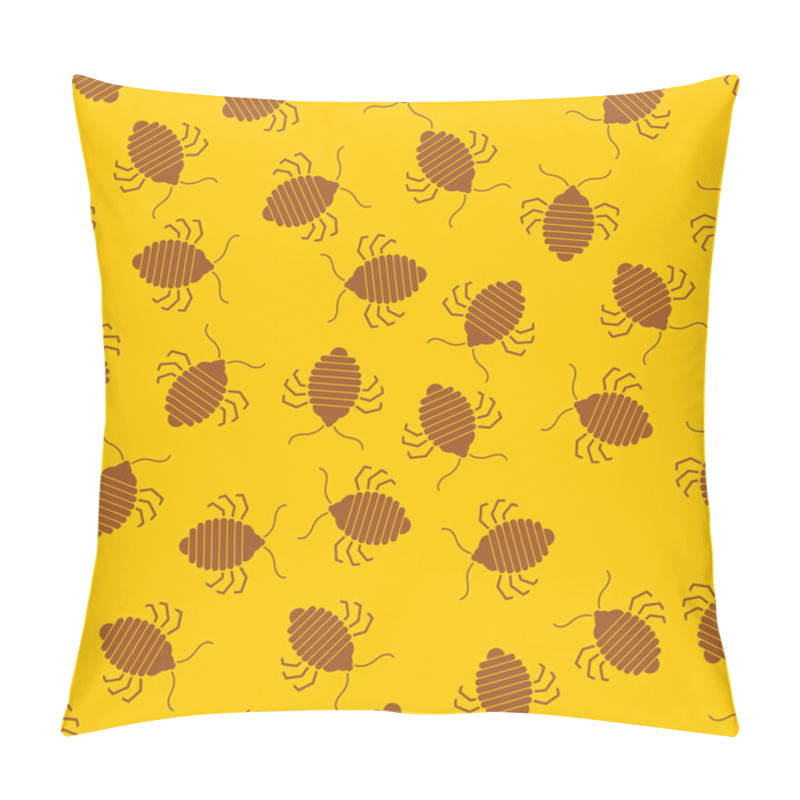 Personality  Bed Bug Pattern Seamless. Bedbug Background. Chinch Vector Textu Pillow Covers