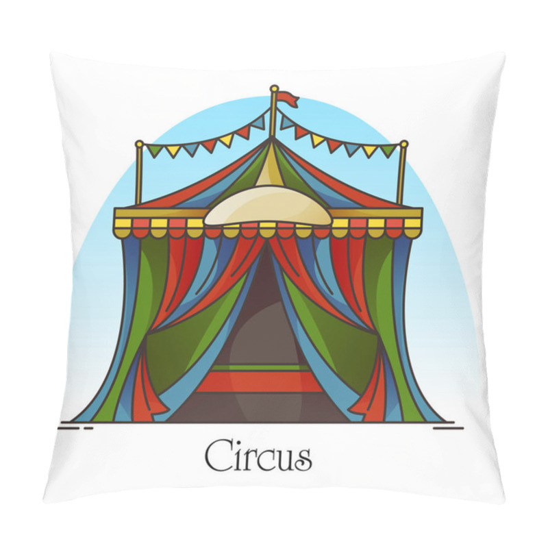 Personality  Circus Tent Or Building For Entertaining, Carnival Pillow Covers