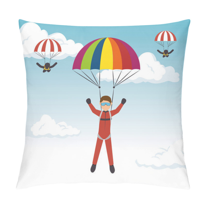 Personality  Parachutist Man Extreme Sport Pillow Covers