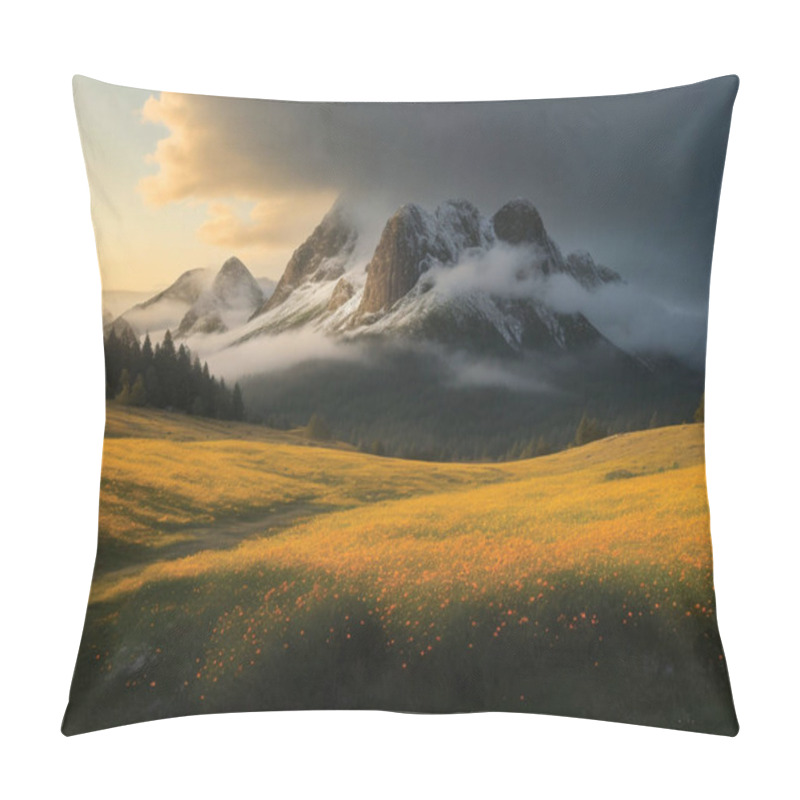 Personality  Mountains And Valleys Of Wildflowers Pillow Covers