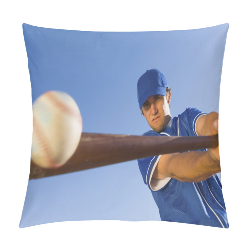 Personality  Baseball Player Hitting Ball With Bat Pillow Covers