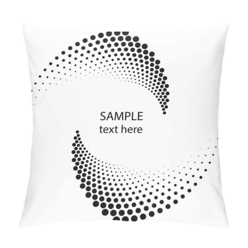 Personality  Black Halftone Dotted Stripes In Spiral Form. Geometric Art. Trendy Design Element For Frame, Logo, Tattoo, Sign, Symbol, Web, Prints, Posters, Template, Pattern And Abstract Background Pillow Covers