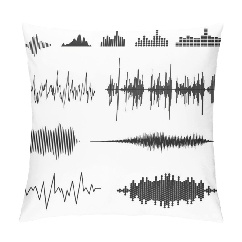 Personality  Sound Waves And Musical Pulse Pillow Covers