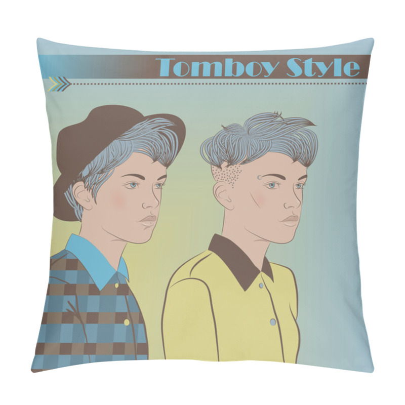 Personality  Girls In The Style Of Tomboy Pillow Covers