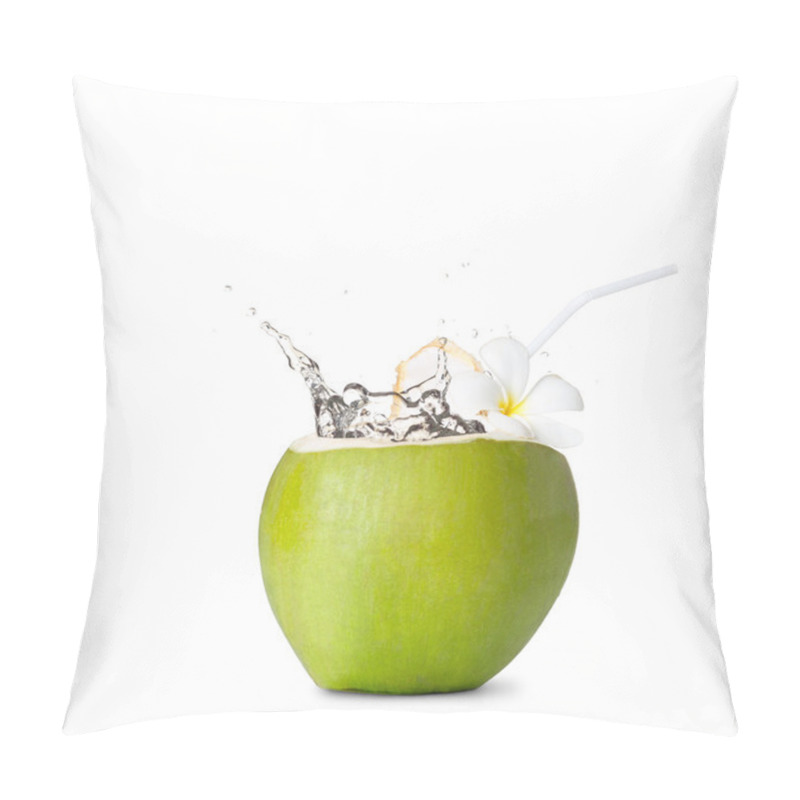 Personality  Green Coconut With Water Splash Pillow Covers