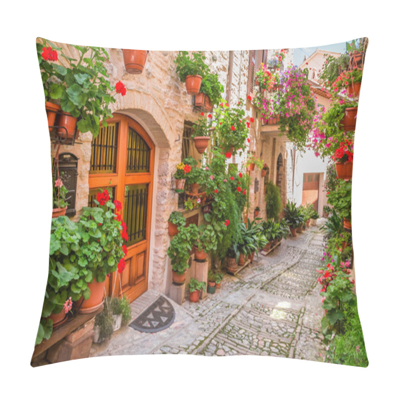 Personality  Street In Small Town In Italy In Summer, Umbria Pillow Covers