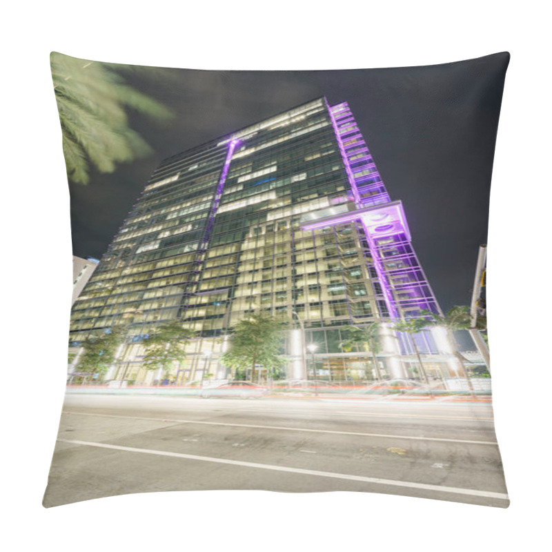 Personality  Fort Lauderdale, FL, USA - October 17, 2024: Mixed Use Commercial Building Downtown Fort Lauderdale Florida Pillow Covers