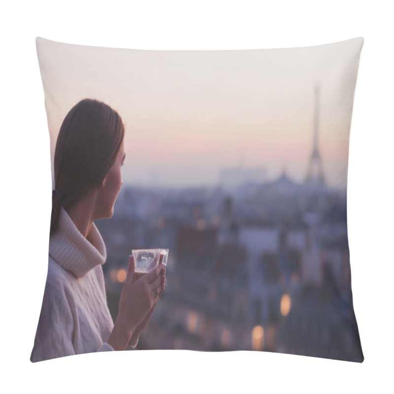 Personality  Woman  With Cup Of Coffee Pillow Covers