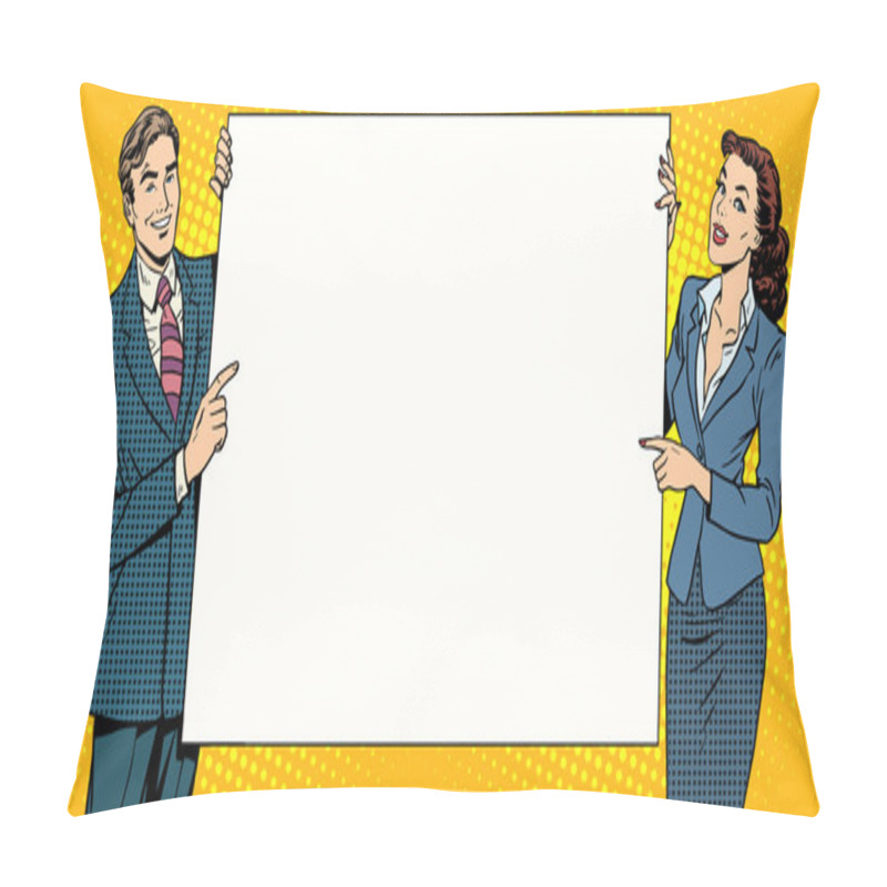 Personality  Man Woman Poster Advertising Your Brand Here Pillow Covers