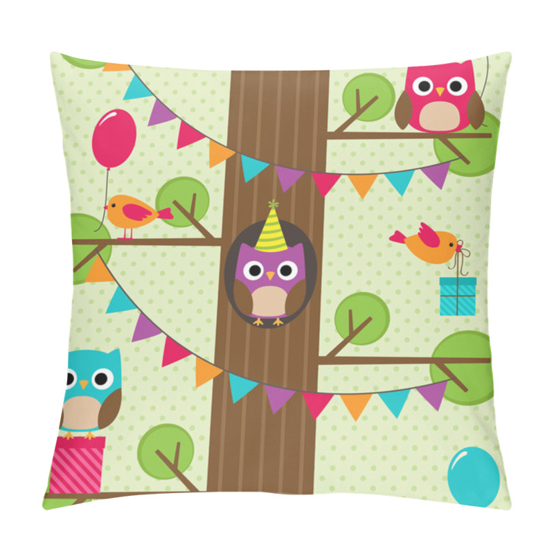 Personality  Vector Birthday Owls Pattern Pillow Covers