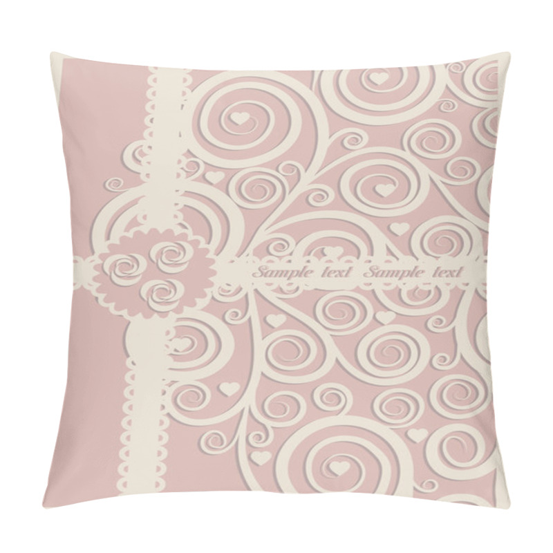 Personality  Wedding Card With Abstract Floral Background Pillow Covers