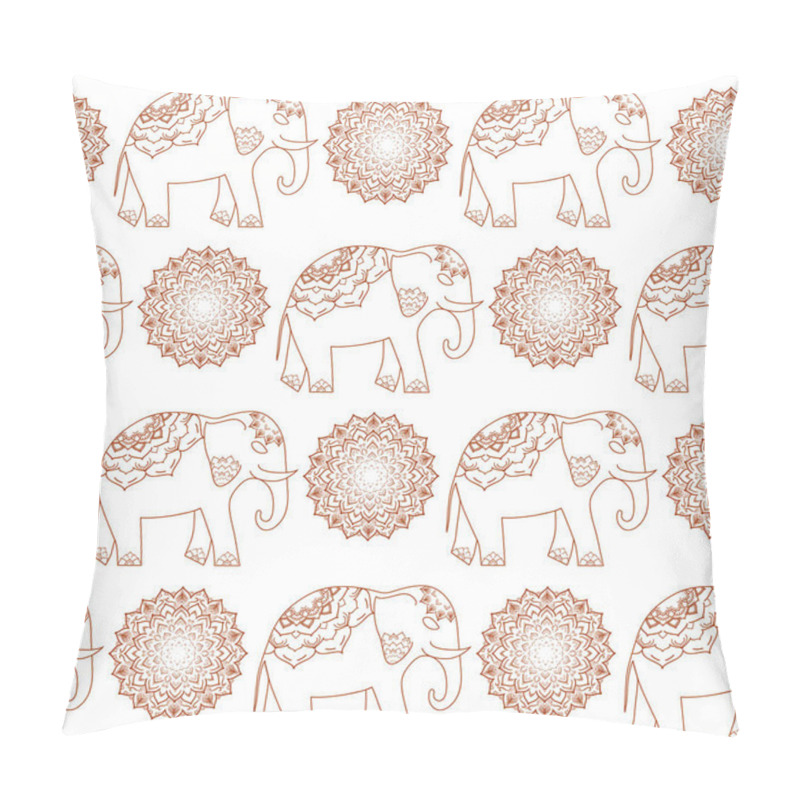 Personality  Elephant. Oriental Ornament For Yoga Poster Pillow Covers