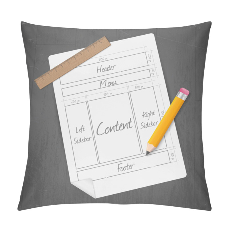 Personality  Site Layout Icon, Vector Design Pillow Covers