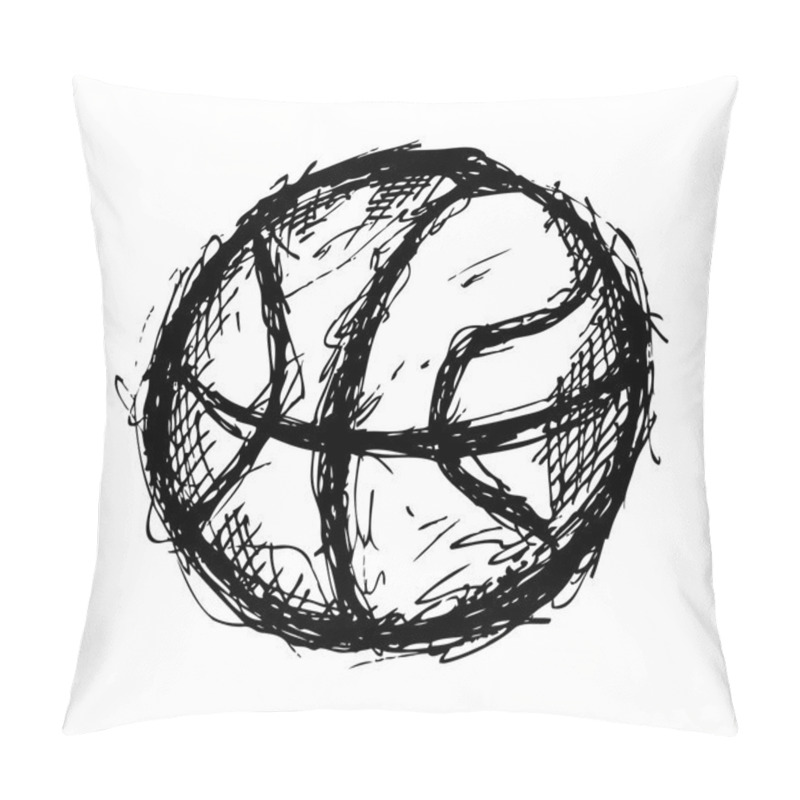 Personality  Basket Ball Doodle Isolated On White Background Pillow Covers