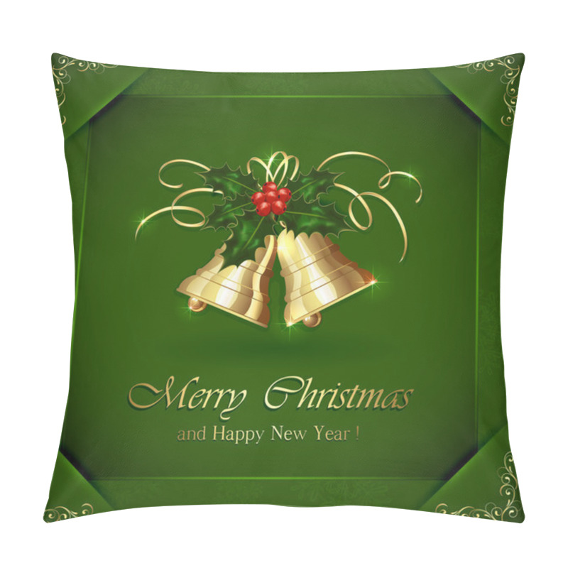 Personality  Christmas Bells And Holly Berries Pillow Covers