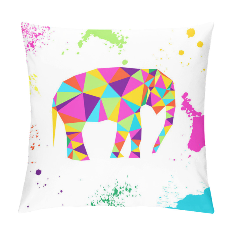 Personality  Elephant In Geometric Origami Style Pillow Covers