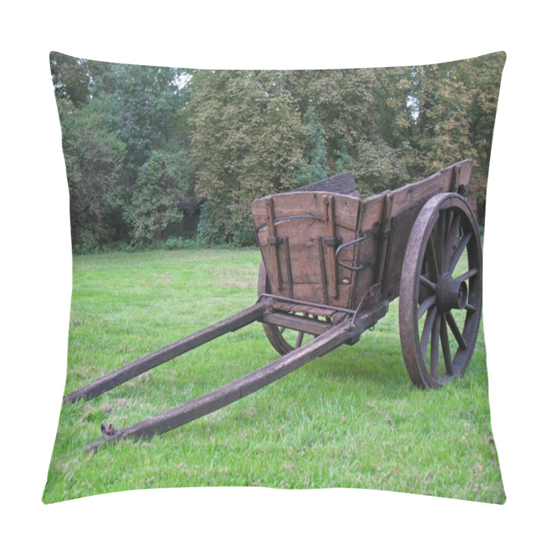 Personality  Old Wooden Wagon Wheel In The Field Pillow Covers