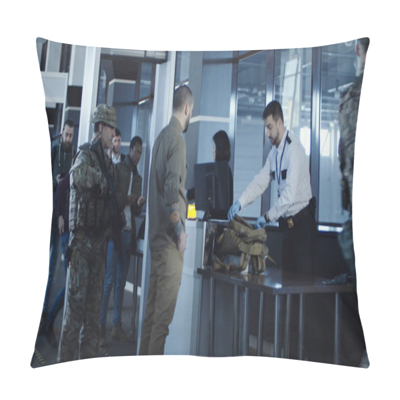 Personality  Airport Security Apprehending A Suspect Pillow Covers