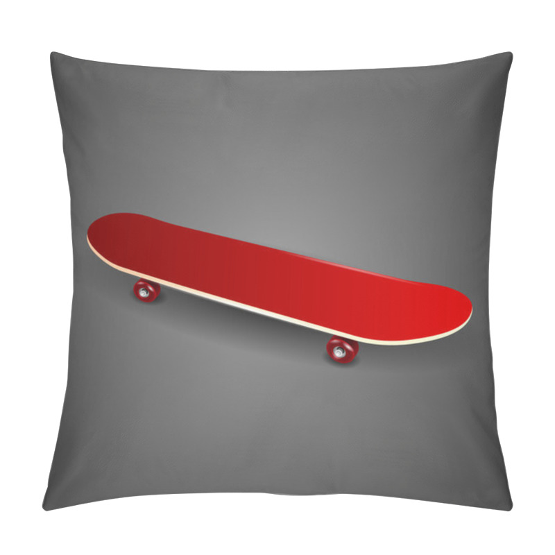 Personality  Red Skateboard Deck On Black Background Pillow Covers