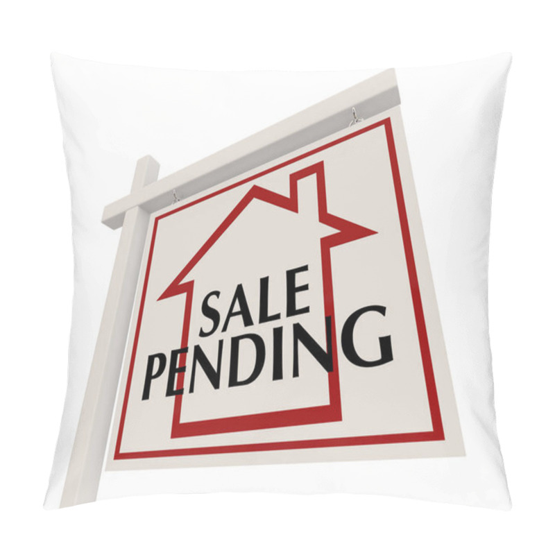 Personality  Sale Pending Home For Sale Real Estate Sign Words 3d Render Illustration Pillow Covers