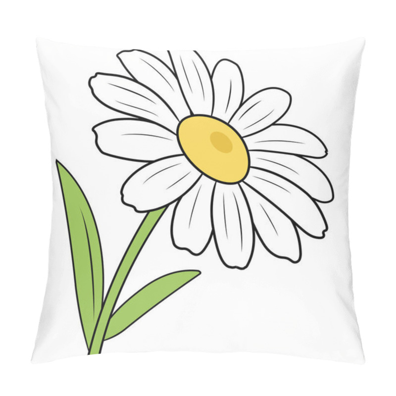 Personality  Illustration Of A Cartoon Chamomile Pillow Covers