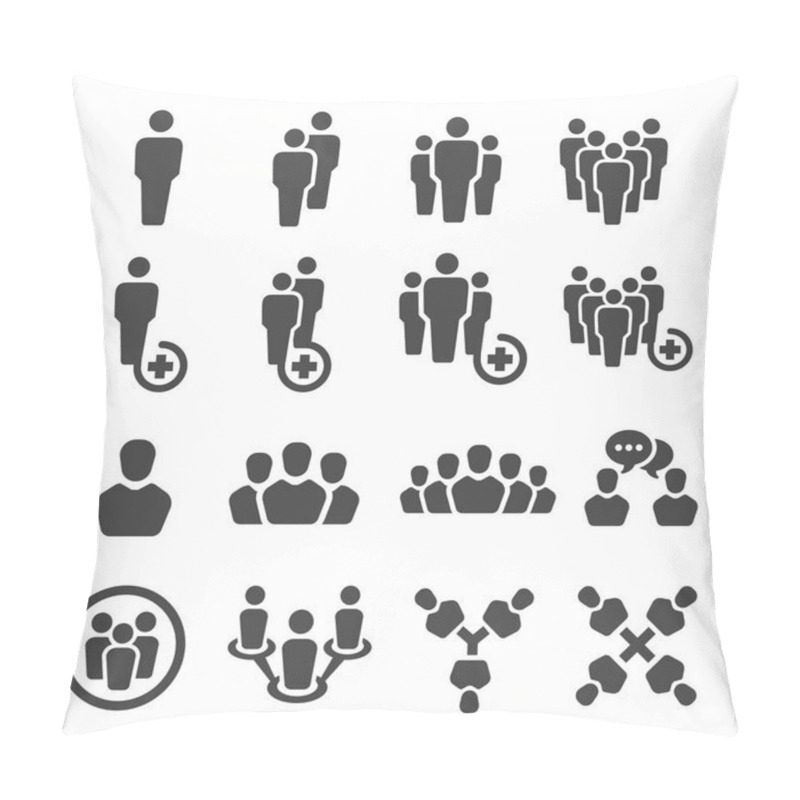 Personality  People Icon Set Vector Illustration Pillow Covers