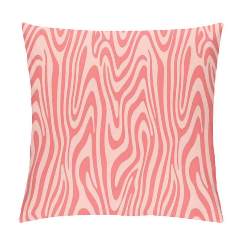 Personality  Abstract Pink Curve Shape Seamless Pattern. Monochrome Zebra Skin Wallpaper. Dynamic Wave Surface Ornament. Creative Lines Tile. Design For Fabric , Textile Print, Surface, Wrapping, Cover. Pillow Covers