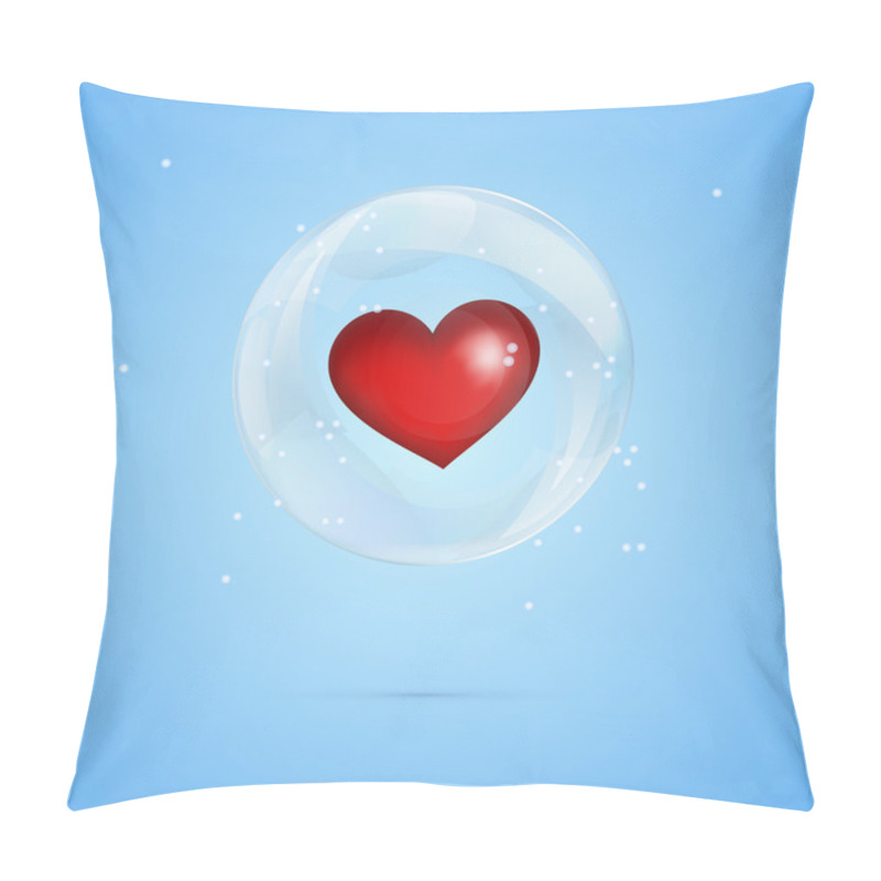 Personality  Vector Illustration Of A Heart In Bubble. Pillow Covers