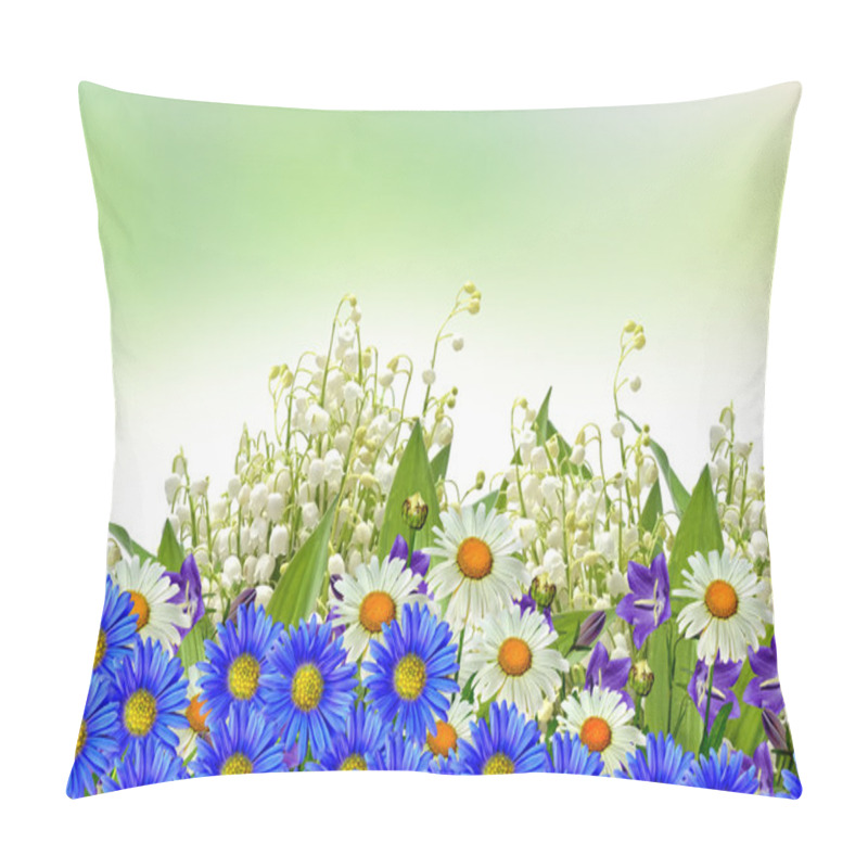 Personality  Summer Landscape With Wildflowers. Pillow Covers