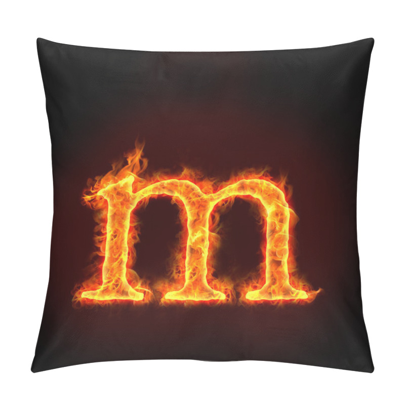 Personality  Fire Alphabets, Small Letter M Pillow Covers