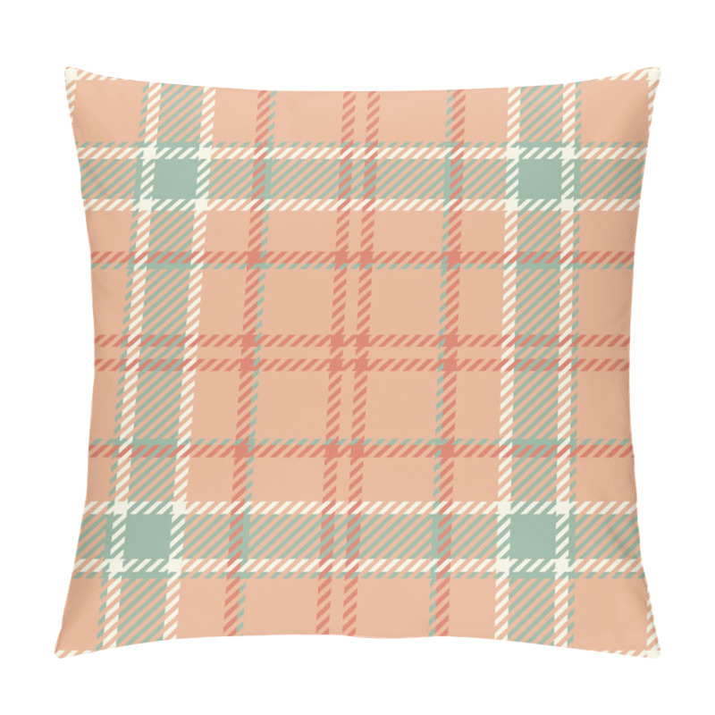 Personality  Elegant Pastel Plaid Pattern. Soft Peach, Sage Green, And Cream Tones Create  Pillow Covers