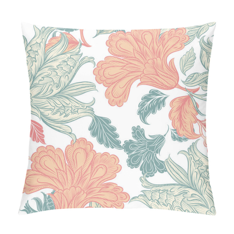 Personality  Vector Seamless Wallpaper Pattern With Floral Elements Pillow Covers