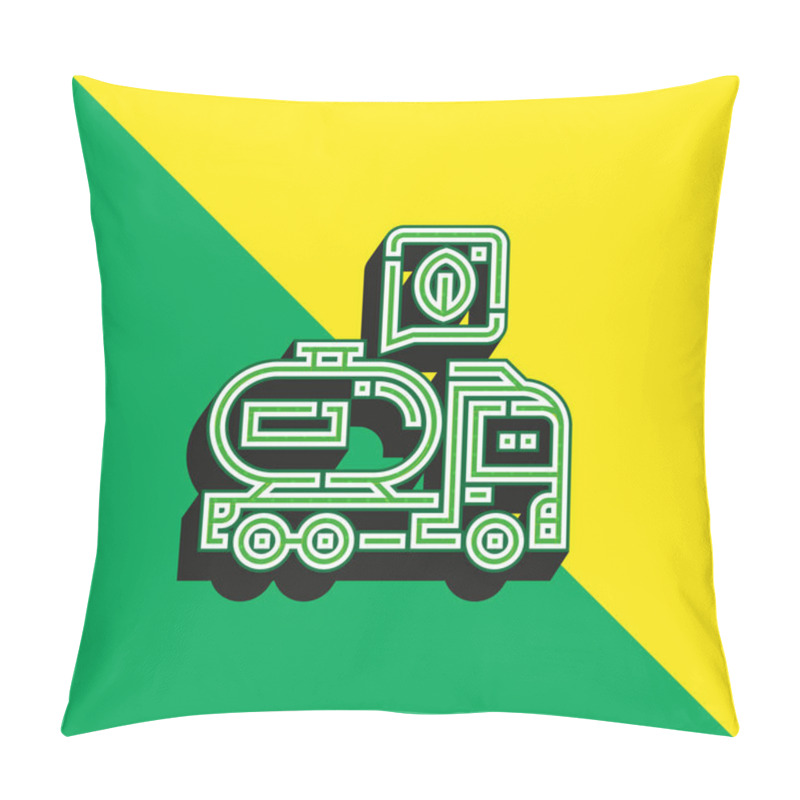 Personality  Biodiesel Green And Yellow Modern 3d Vector Icon Logo Pillow Covers