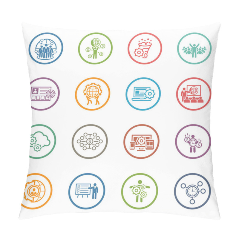 Personality  Flat Design Business Icons Set. Pillow Covers