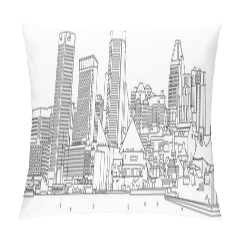 Personality  Baltimore-skyline-sketch Pillow Covers